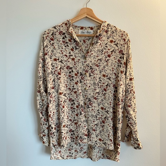 Flower printed vintage blouse - Picture 2 of 2